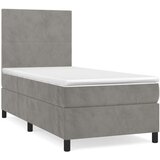 Box spring krevet s madracem svjetlosivi 80 x 200 cm baršunasti | shoptok.hr