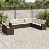 vidaXL 10-dijelni set vrtnih sofa od poliratana s jastucima smeđi Cijene
