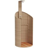 vidaXL Vanjski tuš sivi 100x100x241 5 cm poliratana i bagremovog drva | shoptok.hr