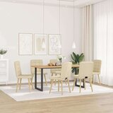  Jedilni stoli 6 kosov krem blago, (21822543) | Shoptok.si