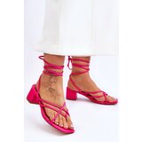 Boto Tied Sandals With High Heels Pink Secret Love | Shoptok.si