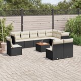  11-dijelni set vrtnih sofa od poliratana s jastucima crni | shoptok.hr