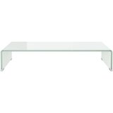 vidaXL Stojalo za TV / ekran stekleno belo 70x30x13 cm | Shoptok.si