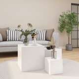 vidaXL Bočni stolići 3 kom bijeli od iverice | shoptok.hr