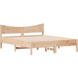vidaXL Posteljni okvir z vzglavjem 160x200 cm trdna borovina | Shoptok.si