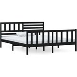  Za krevet od masivnog drva crni 140 x 190 cm | shoptok.hr