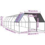 Vanjski kavez za kokoši 3 x 12 x 2 m od pocinčanog čelika | shoptok.hr