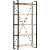 vidaXL Knjižna omara 5-nadstropna 90x30x180cm trden mangov les, (20621001) Cene