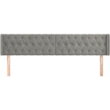  Uzglavlje s ušima svjetlosivo 183x16x78/88 cm baršunasto | shoptok.hr
