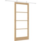 vidaXL Drsna vrata s kompletom opreme 'ORKDAL'Trdni les & Steklo, Notranja vrata s steklom 'ORKDAL'93x211x4 cm Trdni les iz borovine | Shoptok.si