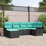  Vrtna sedežna garnitura s shranjevanjem 6 pcs Črna poli ratan, (5000143751) | Shoptok.si