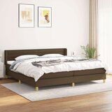  Box spring postelja z vzmetnico temno rjav 200x200 cm blago, (20930477) | Shoptok.si
