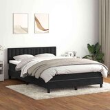 vidaXL Box spring postelja z vzmetnico črna 160x210 cm žamet | Shoptok.si