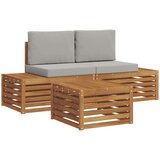  Set vanjskih sofa s jastukom 3 Komad Prirodna i svijetlo siva | shoptok.hr
