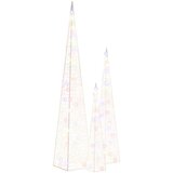 vidaXL set akrilnih okrasnih LED stožcev večbarven 60/90/120 cm | Shoptok.si