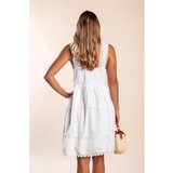 Fenzy Pamučna Mini Haljina S Čipkom, Bijela | shoptok.hr