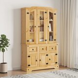  The Living Store Visoka omara Corona rjava 112x43x196 cm trdna mehiška borovina - Visoka Omara, (21429268) Cene
