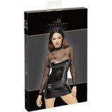 Noir Handmade - sjajna haljina s prozirnim gornjim dijelom (crna) - XL | shoptok.hr