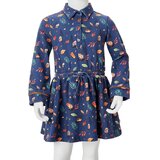  Dječja haljina s dugim rukavima modra 140 | shoptok.hr
