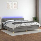 The Living Store Box spring postelja z vzmetnico LED temno siva 200x200 cm blago - Box Spring Postelja, (21516305) Cene