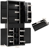 Costway Kuhinjska omarica z nastavljivimi policami, velikim predalom in 4 vrati, črna barva, (5000331400) | Shoptok.si