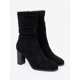 Shelvt Black ankle boots with a ruffled upper | Shoptok.si