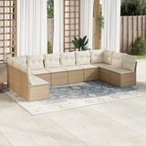 vidaXL 10-dijelni set vrtnih sofa s jastucima bež od poliratana | shoptok.hr