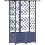 vidaXL Dvignjeno ležišče s trellisom in streho Siva 124 x 40 x 138 cm, (5000287911) | Shoptok.si