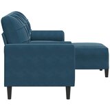  Trosjed s tabureom plavi 180 cm baršunasti | Eponuda.com