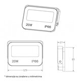 Dawn LED REFLEKTOR GN-FL913-20W CCT 1600lm 110° IP66 Cene