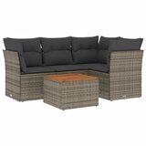 Maison Chic Seti vrtnega pohištva - Vrtna garnitura - Vrtni pohištvo set 5-delna z blazinami siv poli ratan, (21814246) | Shoptok.si