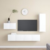 The Living Store Komplet TV omaric 4-delni bela iverna plošča - Komplet TV Omaric, (21624856) | Shoptok.si
