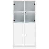  Visoka omara z vrati bela 68x37x142 cm inženirski les | Shoptok.si