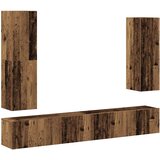  4-dijelni zidni set TV ormarić konstruirano drvo | shoptok.hr
