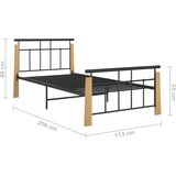  Okvir za krevet od metala i masivne hrastovine 100 x 200 cm | Eponuda.ba