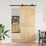  Klizna vrata NARVIK Prirodna i crna 85 x 210 cm (152,5 cm) | shoptok.hr