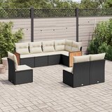 vidaXL 8-dijelni set vrtnih sofa od poliratana s jastucima crni | shoptok.hr