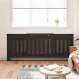 vidaXL Pokrov radiatorja 2 pcs Črna 205x20.5x81.5cm Konstruiran les | Shoptok.si