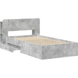  Okvir kreveta s pohranom s uzglavljem Betonska siva 80 x 200 cm | shoptok.hr
