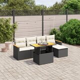 vidaXL 6-dijelni set vrtnih sofa s jastucima crni od poliratana | shoptok.hr