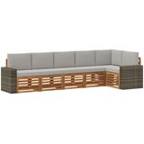  Set vanjskih sofa 6 kom. Prirodna i svjetlosiva Poliester Bijela 310 x 132,5 x 73 cm | shoptok.hr