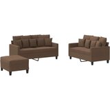  3-dijelni set sofa s jastucima smeđi od tkanine | shoptok.hr
