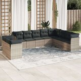 vidaXL 10-dijelni set vrtnih sofa poliratan s jastucima svijetlosivi | shoptok.hr