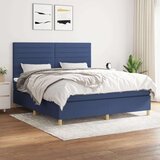  Box spring postelja z vzmetnico modra 160x200 cm blago, (20894728) Cene