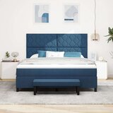 vidaXL Krevet s box springom s madracem i klupom plavi 180x200 cm tkanina | shoptok.hr