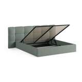 Micadoni Mentolno zelena oblazinjena zakonska postelja s prostorom za shranjevanje z letvenim dnom 160x200 cm Eric – | Shoptok.si