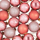  Set božićnih kuglica 100 kom. Ružičasta i roza 4 cm Polistiren | shoptok.hr