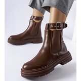 Gemre Brown ankle boots with decorative fastening Jonesboro | Eponuda.ba