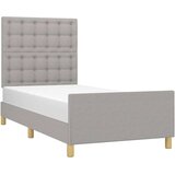  Okvir za krevet s uzglavljem svjetlosivi 80 x 200 cm od tkanine | shoptok.hr
