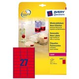 Avery Zweckform Odstranljive neon rdeče etikete 63,5 x 29,6 mm Cene